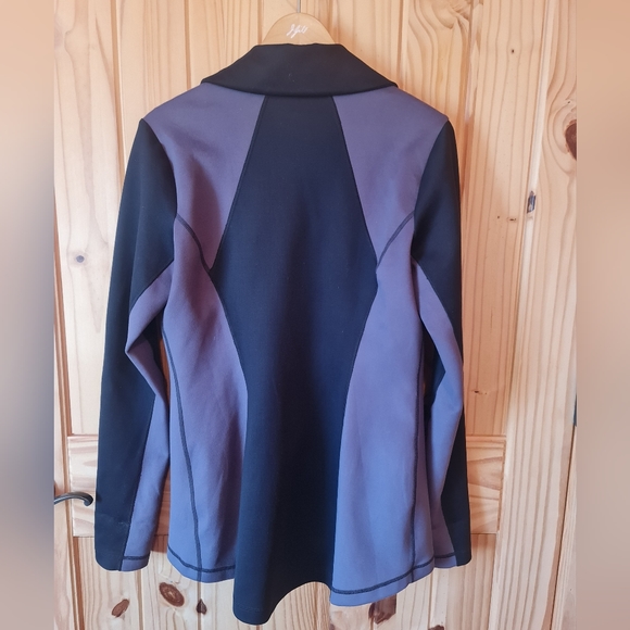 CAbi Asymmetrical Zip Athleisure Convertible Front Jacket Black & Gray Size M - Picture 4 of 7